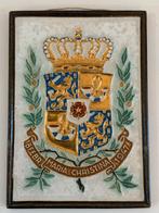 Delfts  cloisonne Tegels Koninklijk Wapen, Antiek en Kunst, Antiek | Wandborden en Tegels, Ophalen of Verzenden