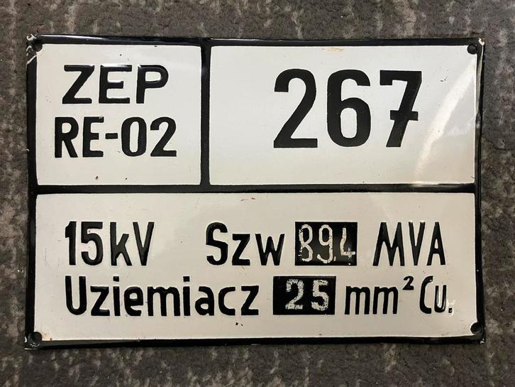 Emaille informatie bord uit Polen, Antiek en Kunst, Antiek | Emaille, Ophalen of Verzenden
