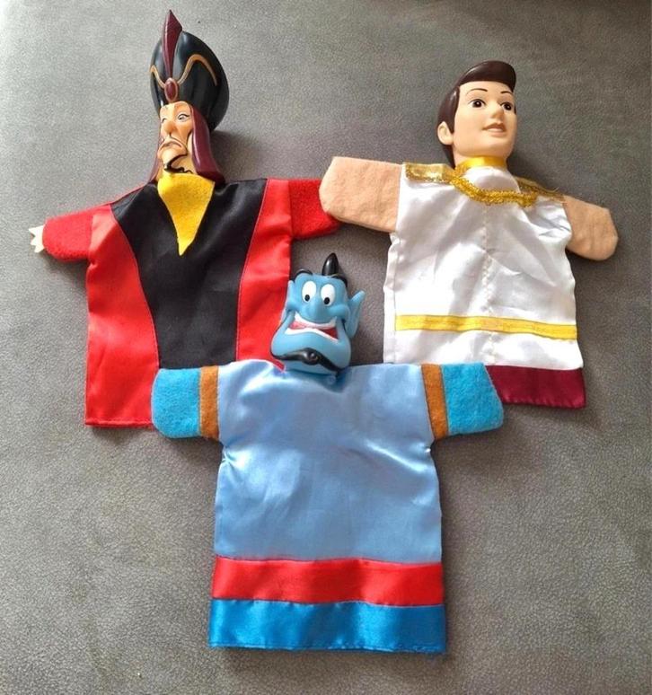 Disney handpoppen set – Jafar, Aladdin & Geest, Verzamelen, Disney, Zo goed als nieuw, Beeldje of Figuurtje, Overige figuren, Ophalen of Verzenden