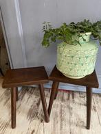 2 vintage krukjes, Huis en Inrichting, Krukjes, Ophalen, Gebruikt, Hout