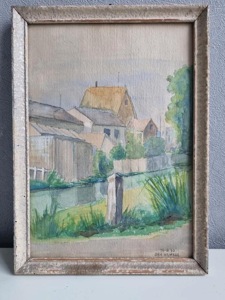 Schilderij Ben Hevtze, 1950, 30x22cm, Antiek en Kunst, Kunst | Schilderijen | Klassiek, Ophalen of Verzenden