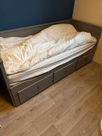 IKEA Hemnes bedbank grijs + matrassen en toebehoren, Ophalen, Eenpersoons, 80 cm, 200 cm
