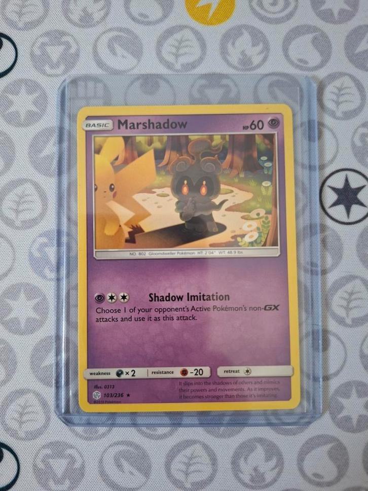 Marshadow Pokemon Kaart - 103/236, Hobby en Vrije tijd, Verzamelkaartspellen | Pokémon, Zo goed als nieuw, Losse kaart, Ophalen of Verzenden