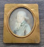 18 de eeuws MINI MINIATUUR Portret Nette Heer Meneer, Antiek en Kunst, Ophalen of Verzenden