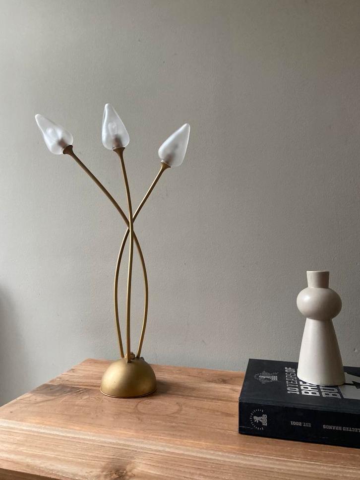 Vintage Marino Cristal model Diana Tavolo designlamp, Huis en Inrichting, Lampen | Tafellampen, Gebruikt, Minder dan 50 cm, Glas