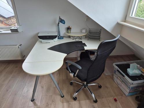 Ikea bureau en bureaustoel, Huis en Inrichting, Bureaus, Gebruikt, Bureau, In hoogte verstelbaar, Met wielen, Ophalen