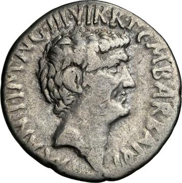 Marc Antony & Octavian (Augustus) Zilveren Denarius AR NGC 4 beschikbaar voor biedingen