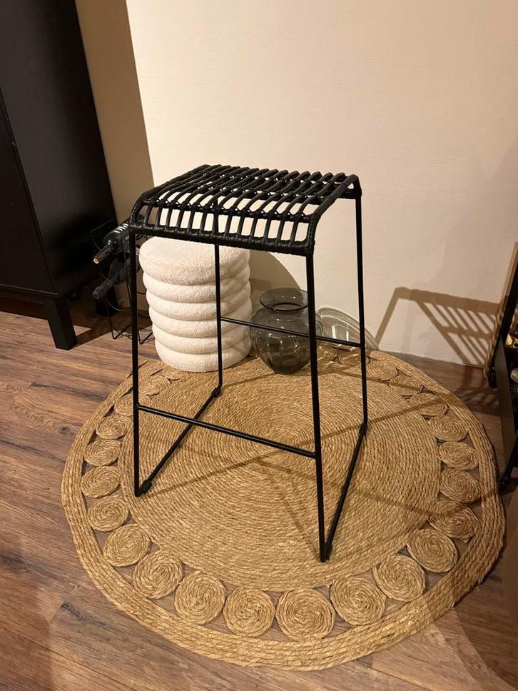 2 Zwarte Barkrukken - Zo Goed Als Nieuw, Huis en Inrichting, Barkrukken, Zo goed als nieuw, 60 tot 90 cm, Metaal, 2 krukken, Ophalen