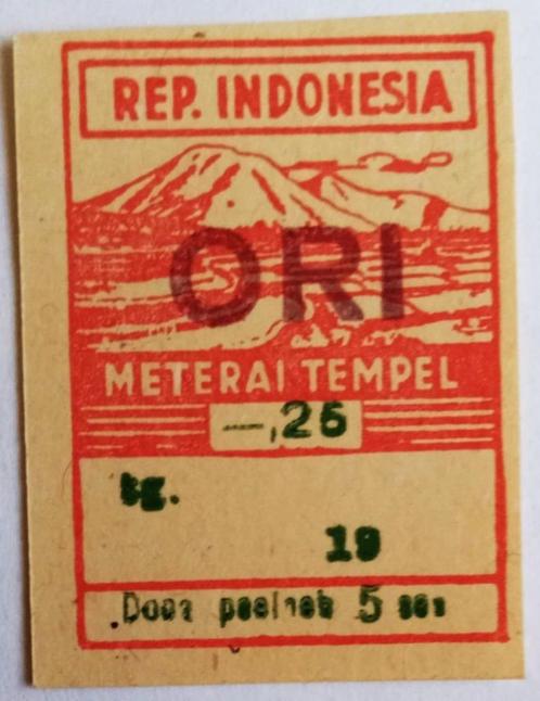 JAVA Revolutie 1946 Plakzegel -,25 zwarte opdruk en ORI, Postzegels en Munten, Postzegels | Azië, Postfris, Zuidoost-Azië, Ophalen of Verzenden