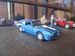 1/41 Pontiac Firebird Trans-Am Welly blauwmetallic met wit, Gebruikt, Ophalen of Verzenden