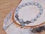 armbandje witte kralen vlindertje strass, Ophalen of Verzenden, Wit, Overige materialen, Met strass