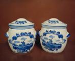 Vintage Delfts aardewerk mosterdpotje Marne's 2x, Ophalen of Verzenden