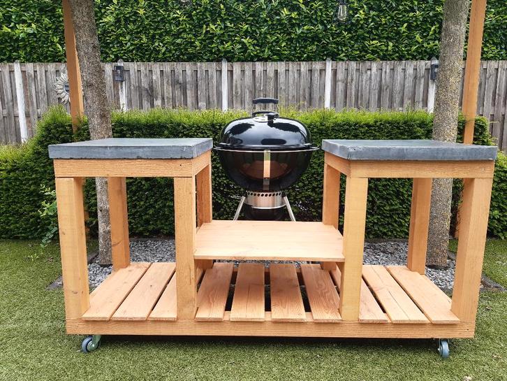 Buitenkeuken tbv Green egg / BBQ, Tuin en Terras, Buitenkeukens, Zo goed als nieuw, Houtskool, Vrijstaand, Ophalen