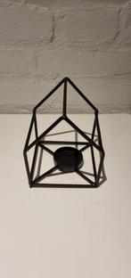 Metalen waxinelicht houder / huisje, Huis en Inrichting, Woonaccessoires | Kandelaars en Kaarsen, Zwart, Ophalen of Verzenden