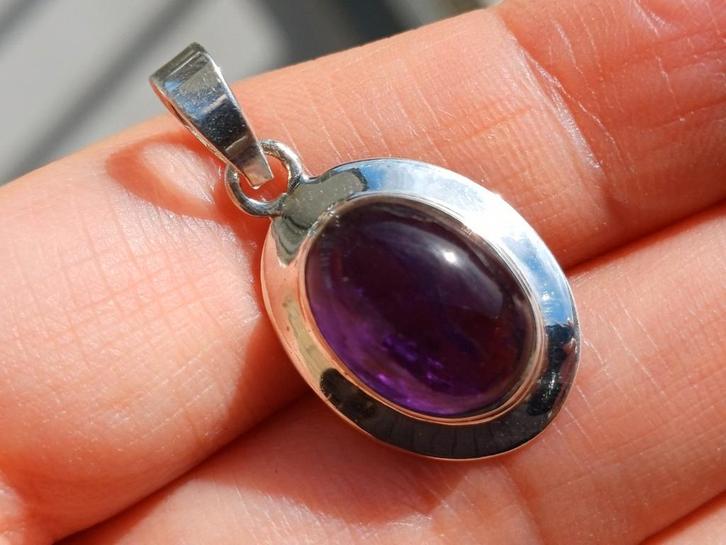 Vanoli Kleine 925 zilveren kettinghanger met amethist, Sieraden, Tassen en Uiterlijk, Kettinghangers, Nieuw, Zilver, Paars, Met edelsteen