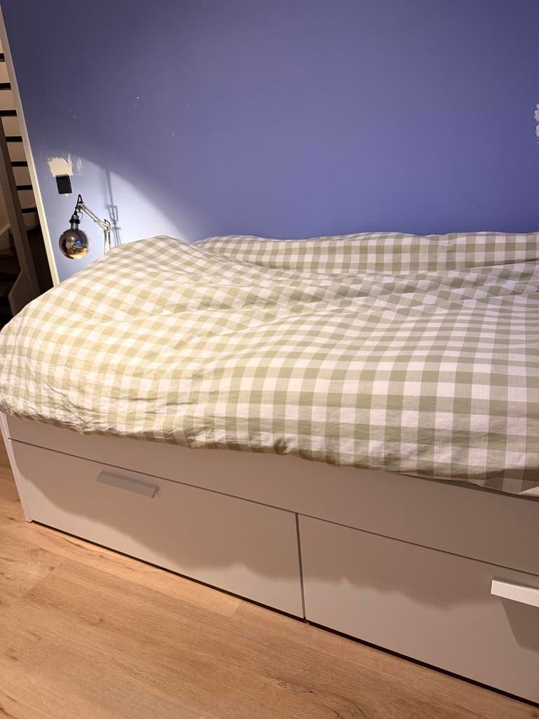 IKEA Brimnes bed met matras - Zo goed als nieuw, 90 cm, Eenpersoons, Wit, Ophalen of Verzenden