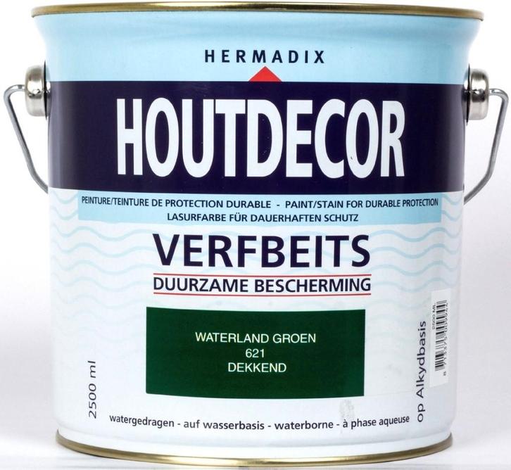 Hermadix houtdecor Waterland groen 2,5 ltr, Tuin en Terras, Schuttingen, Overige materialen, 1 tot 2 meter, Minder dan 3 meter