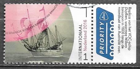 NL Internationaal 1 zegel Grenzeloos NL-Australië - 2016, Postzegels en Munten, Postzegels | Nederland, Verzenden, Na 1940, Gestempeld