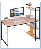 Modern Zwart Bureau met Boekenplank - 120x60cm, Huis en Inrichting, Ophalen of Verzenden, Nieuw, Bureau