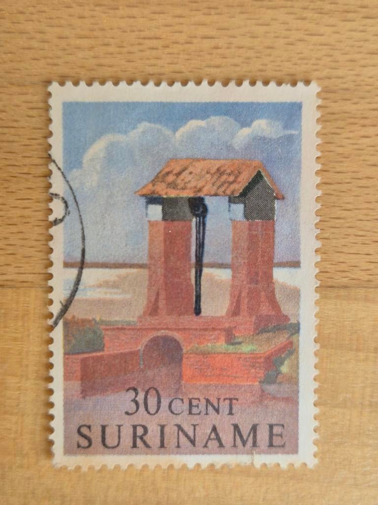 Suriname 1961 gebouw, Ophalen of Verzenden, Gestempeld