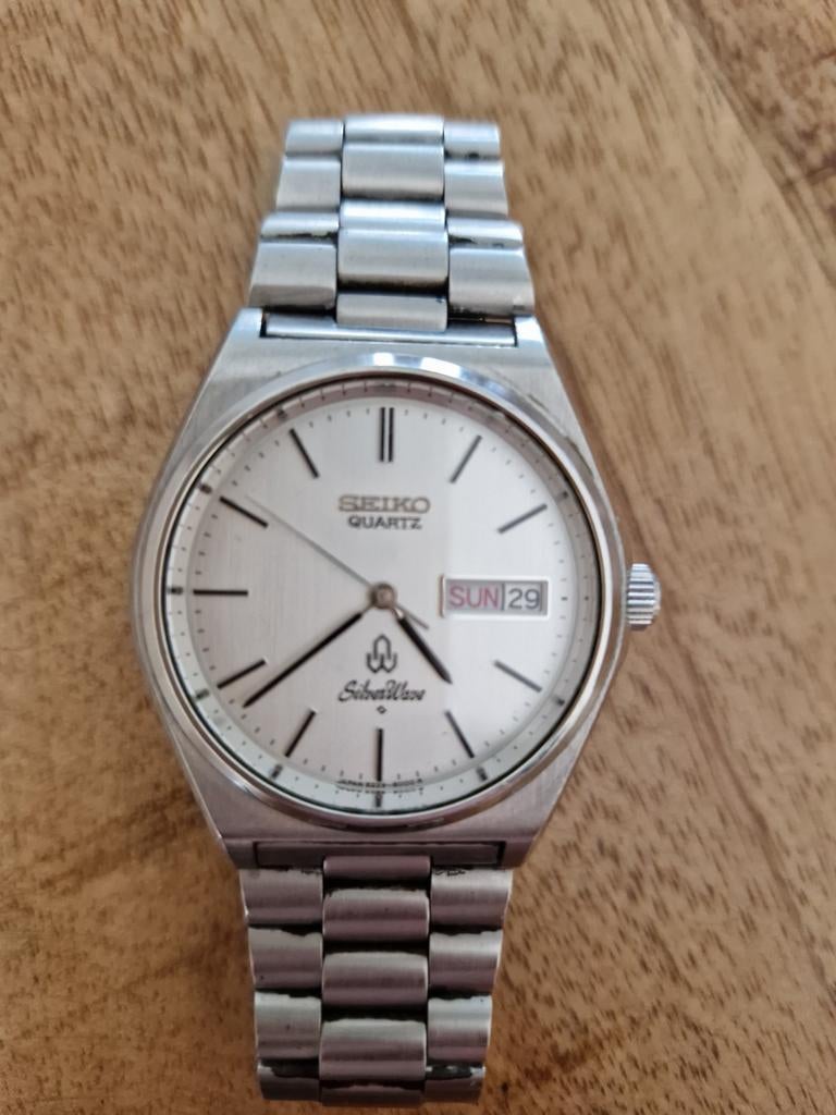 Vintage Seiko Quartz SilverWave Herenhorloge, Sieraden, Tassen en Uiterlijk, Horloges | Heren, Gebruikt, Staal, Polshorloge, Ophalen of Verzenden