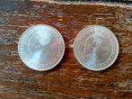 2 zilveren 10 gulden munten, Koningin Juliana, Setje, Zilver, Ophalen of Verzenden