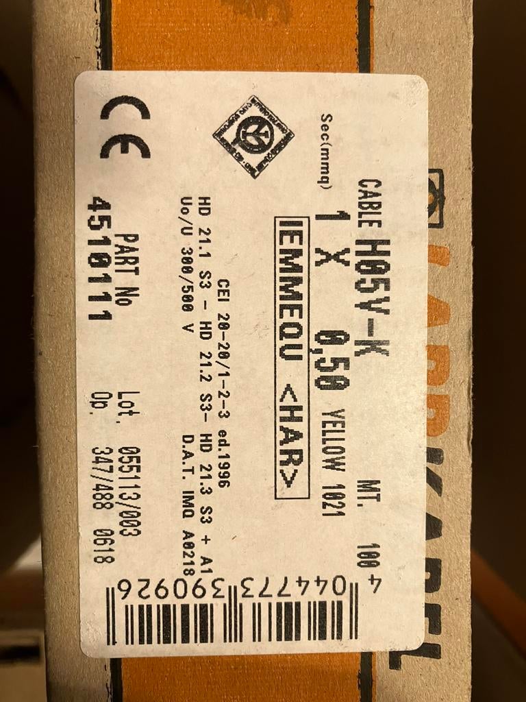 Aangeboden: 3 dozen Lapp Montagesnoer H05V-K 1x 0,5mm2, Ophalen of Verzenden, Nieuw