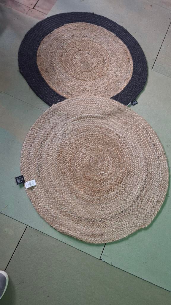 2 ronde juten matjes, kleedjes, 50 tot 100 cm, Rond, Nieuw, 50 tot 100 cm