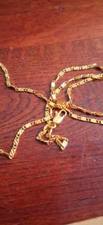 Ketting 60cm met 18k gold coating, Ophalen of Verzenden, Zo goed als nieuw, Goud, Goud