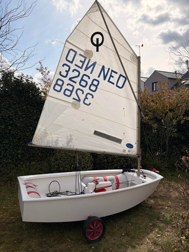 Optimist vaarklaar, Watersport en Boten, Zeilen en Zeiltoebehoren, Gebruikt, Overige typen, Minder dan 15 m², Ophalen of Verzenden