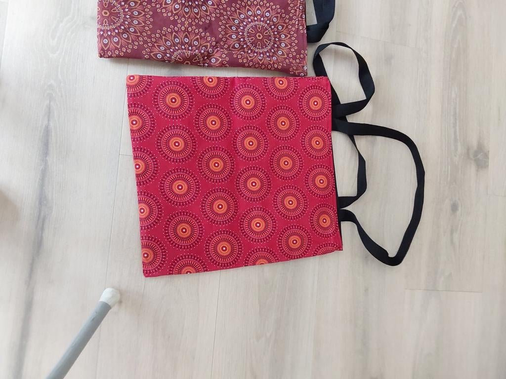 Set van 2 handgemaakte katoenen tassen met mandala print, Ophalen of Verzenden, Nieuw, Rood, Shopper