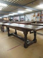 oer 11786 lange eiken kloostertafel met mooi geleefd blad, Ophalen