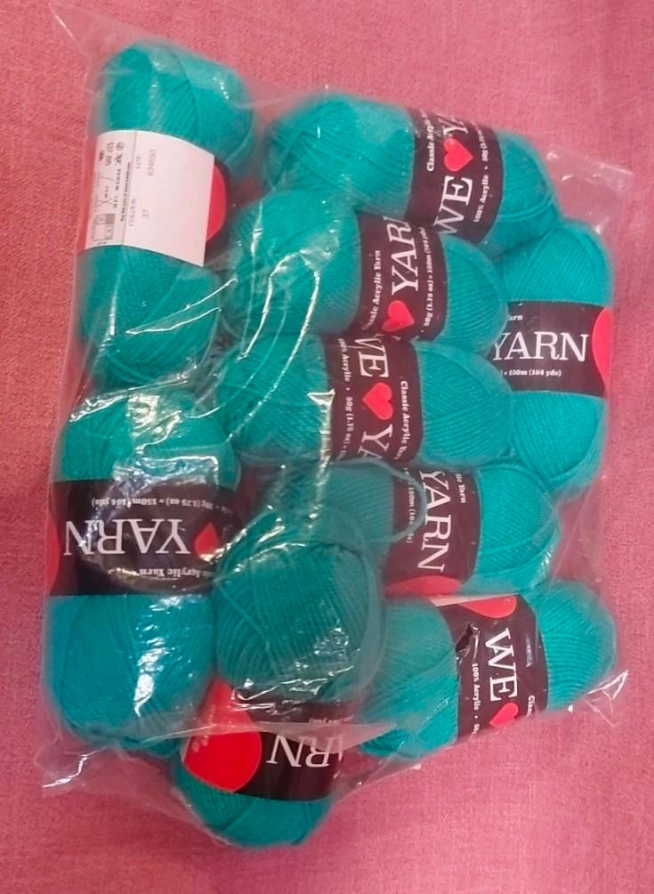 Classic Acrylic Yarn – 9 bollen turquoise – 50 g / 150 m, Ophalen of Verzenden, Nieuw, Breien of Haken, Wol of Garen