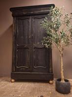 Zwarte oude biedermeier meidenkastje bezorgen mogelijk, Ophalen of Verzenden