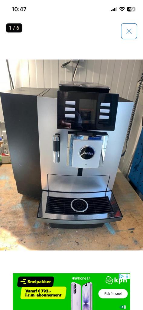JURA X8., Ophalen, Afneembaar waterreservoir, Gebruikt, Espresso apparaat