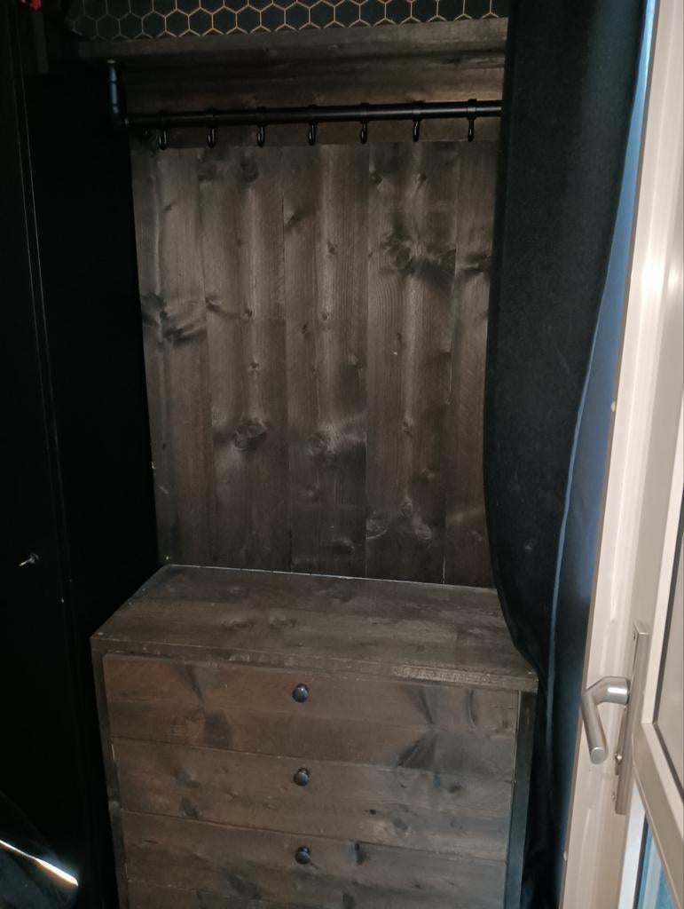 Kapstok met ladenkast, Ophalen, Hout, Wandkapstok