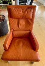 ROLF BENZ fauteuils (2) met hocker Kleur Reno Cognac, Huis en Inrichting, Ophalen, Gebruikt, Neutraal, 75 tot 100 cm