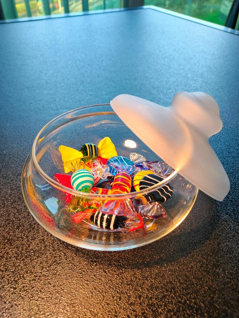 Murano Sweets Boon Meydam Vintage Bonbonniere Leerdam snoep, Antiek en Kunst, Antiek | Glas en Kristal, Ophalen of Verzenden