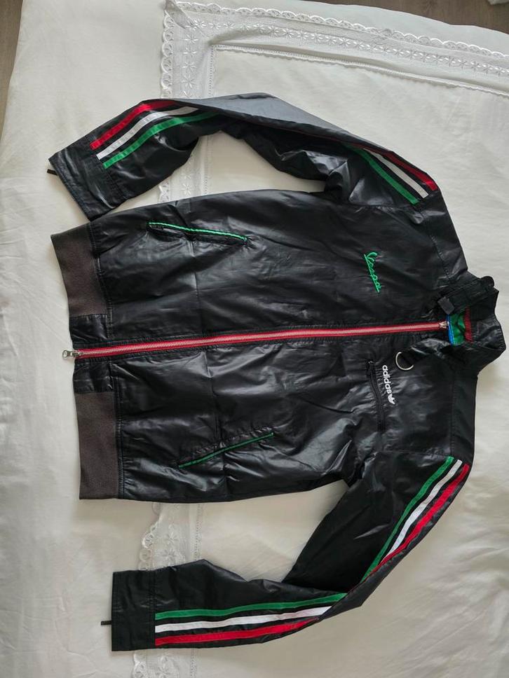 Adidas Vespa Windjack Zwart - Maat M, Kleding | Heren, Jassen | Zomer, Zo goed als nieuw, Maat 48/50 (M), Zwart, Ophalen of Verzenden