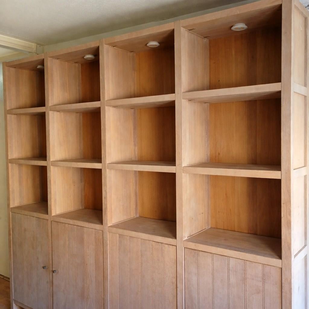 Grote houten wandkast / boekenkast, Huis en Inrichting, Kasten | Boekenkasten, Ophalen, Gebruikt, 25 tot 50 cm, 200 cm of meer