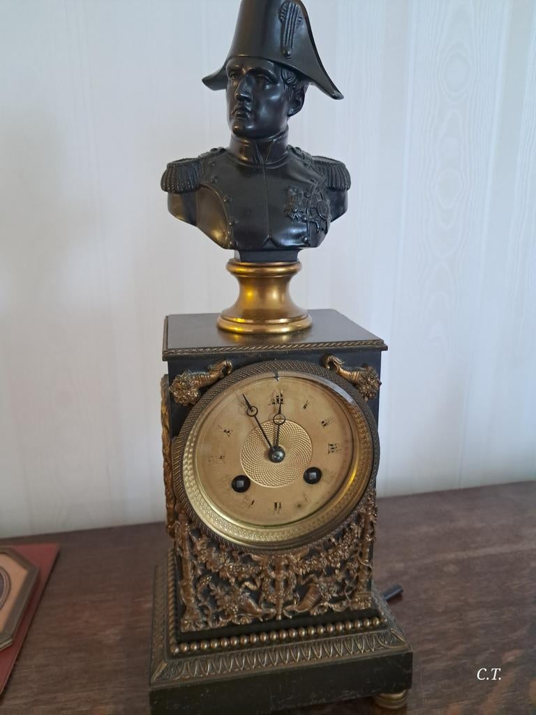 Antieke Napoleon Buste Klok - Empire Stijl, Antiek en Kunst, Antiek | Klokken, Ophalen