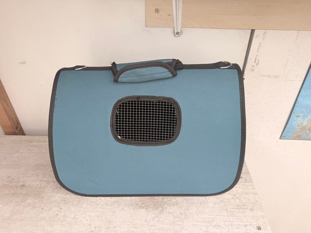 Katten draagtas blauw stevig en compact, Ophalen, Zo goed als nieuw