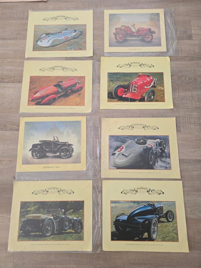 Antieke auto posters auto's van eind 1800 tot 1930 €5 p/st, Ophalen of Verzenden