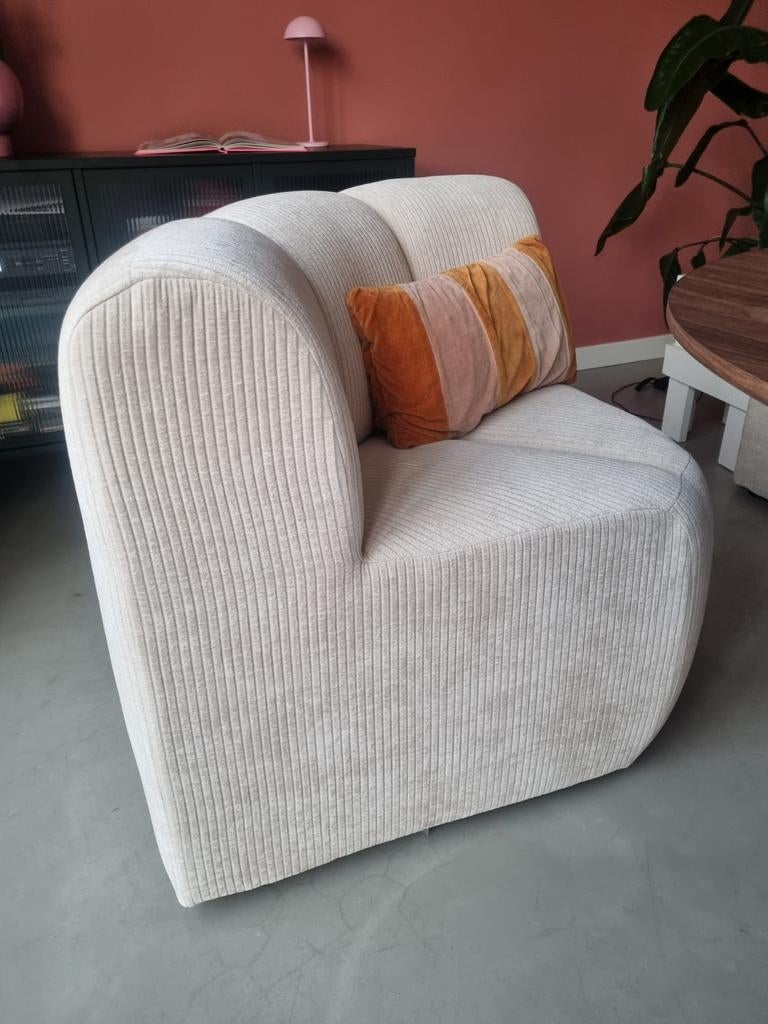 Mojo Eetkamerbank Ribstof Ecru - Nieuw, Huis en Inrichting, Stoelen, Ophalen, Overige kleuren, Nieuw, Eén