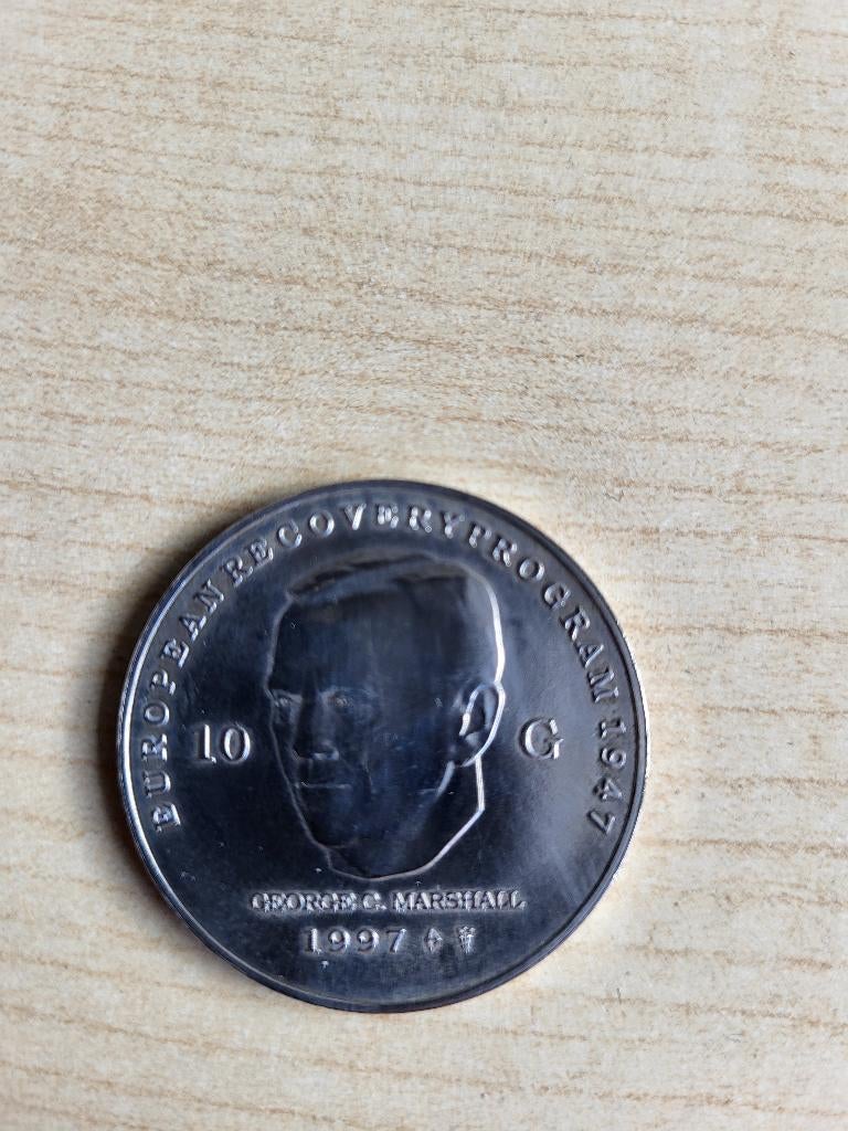 10 Gulden ZILVER George C. Marshall 1997, Postzegels en Munten, Munten | Nederland, Ophalen of Verzenden, Koningin Beatrix, 10 gulden