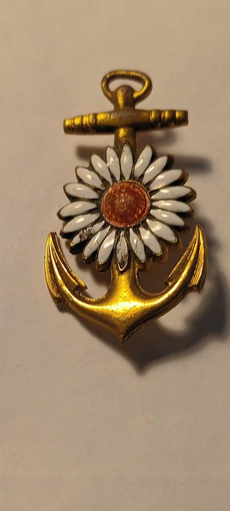 Vintage Anker Broche met Madeliefje, Ophalen of Verzenden