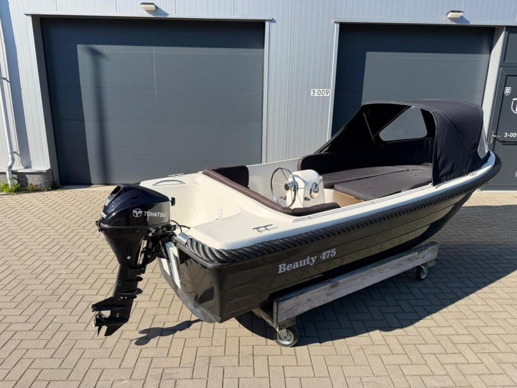 Nette Beauty 475 Sloep Compleet incl. Tohatsu 9.8PK 4-takt, Gebruikt, Wfwatersport@botenverhuurhoorn.nl, Nijverheidsweg 3F Grootebroek
