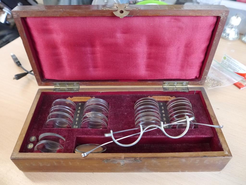 antieke optometristen proeflensset, Ophalen of Verzenden