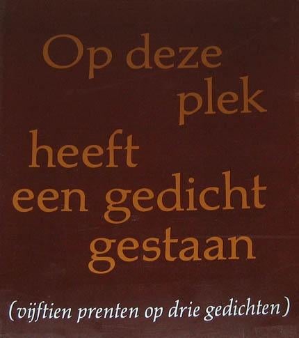 Op deze plek heeft een gedicht gestaan., Ophalen of Verzenden, Zo goed als nieuw