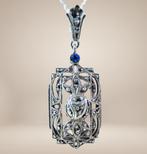 Prachtige ART DECO 830 zilver en markasiet ketting hanger!, Met edelsteen, Verzenden, Zo goed als nieuw, X